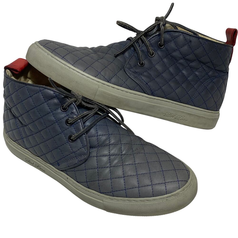 Del Toro Alto Chukka Sneakers Mens Shoes Size 9 Blue Grey Italy